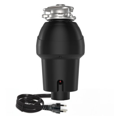 1HP Matte Black Garbage Disposal, Ultra-Quiet 4-Stage Stainless Steel Grinder, Continuous Feed Food Waste Disposer with Air Switch
