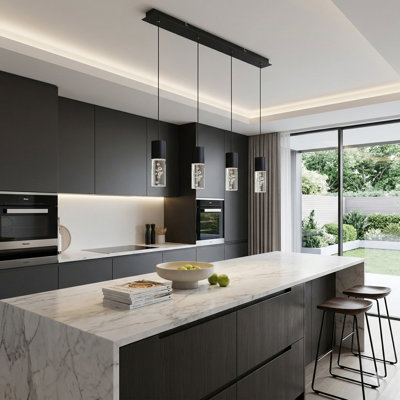 Luminaire suspendu linéaire à 4 lumières pour îlot de cuisine Andromedae
