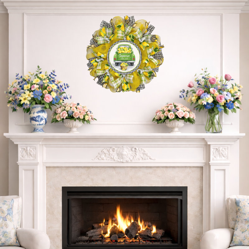 Spring Wreath With Lemons Squeeze The Day