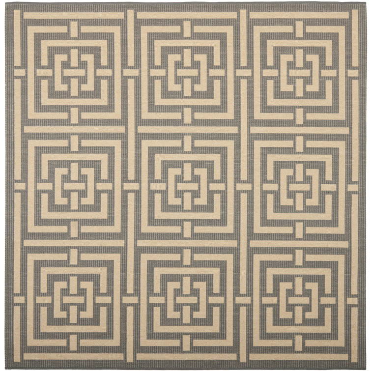 Arneshia Geometric Grey/Cream Indoor/Outdoor Area Rug