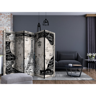 Shehata 225cm W x 172cm H 5 - Panel Solid Wood Folding Room Divider