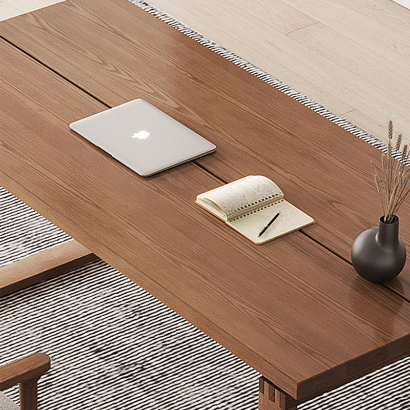 Bureau rectangulaire en bois massif noyer, H 29,53 po x l 78,74 po x P 23,62 po