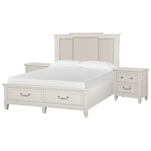 California King Panel Upholstered Storage Bed