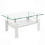 Table, table basse rectangulaire, plateau de table en verre trempé avec panneau de fibres à densité moyenne, table moderne pour le salon-114797143