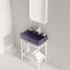 Meuble-lavabo pour salle de bain avec lavabo en céramique, ensemble de lavabo console autoportant, lavabo en céramique rectangulaire sans robinet, pieds en métal ouverts, tablettes de rangement