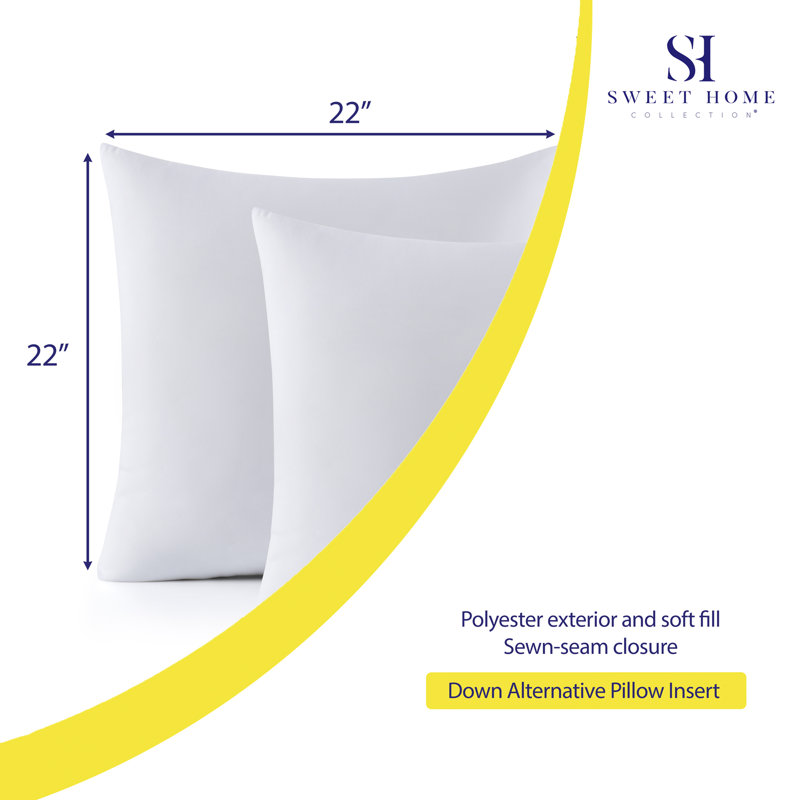 White Polyester 22" x 22" Pillow Inserts, 2-Pack