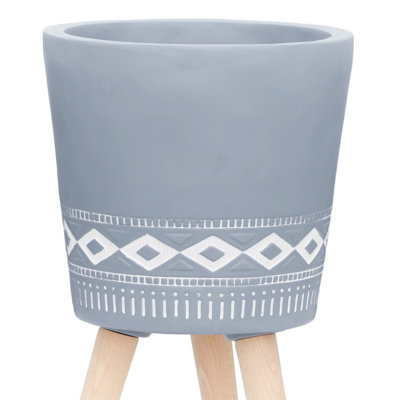 S/2 10/12" Diamond Planter W/ Wood Legs