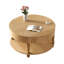 Table basse avec rangement double pour le salon, table basse ronde moderne de 31,5 po avec rangement et compartiment caché, pieds de nivellement réglables, assemblage facile (bois naturel)-2067048329