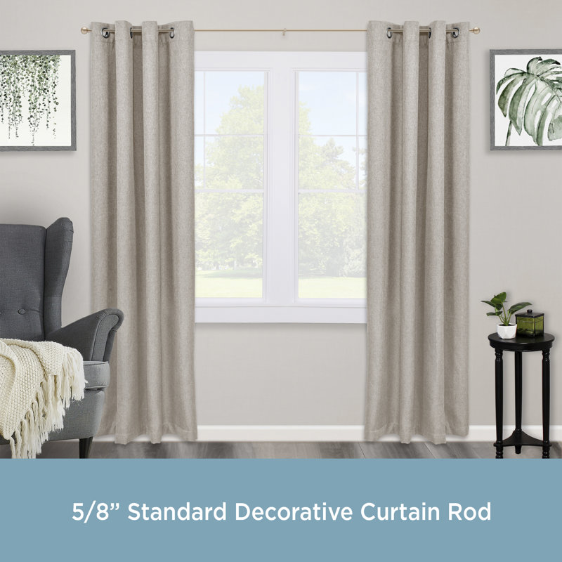 Chelsea Soft Brass Adjustable Curtain Rod with Ball Finials, 48-86 inch