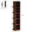70.9-Inch Tall Narrow Bookcase, 5-Tier Slim Cube Bookshelf with Side Storage