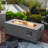 Propane Gas Fire Pit Table Set, 50000 BTU Rectangular Steel With Glass Wind Guard For Outdoor Patio And Garden Use
