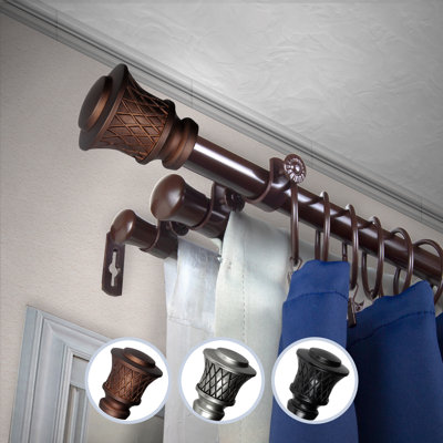 Alfreida Steel Adjustable Triple Curtain Rod