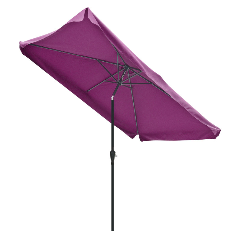 Parasol de marché rectangulaire 76,77 po x 114,17 po Janardam, Fuchsia