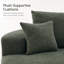 Fauteuil rond en chenille de 140 cm avec 3 coussins, style nuage, vert