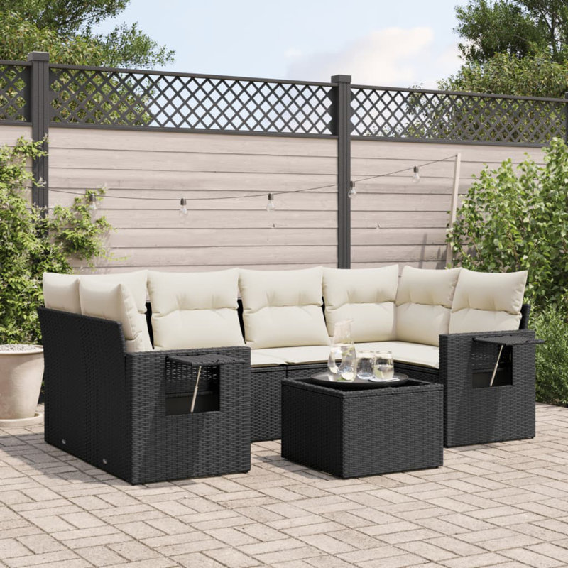 Vidaxl Patio Sofa Set Black, Cream White