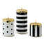 Courtly Illuminated Stripe And Dot Candles Set Of 3