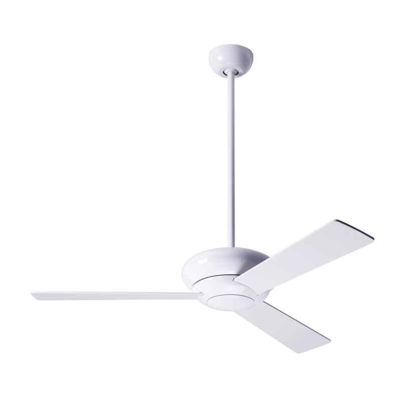 Altus Downrod Ceiling Fan, Gloss White, White, Wall Control with Remote Handset (2-wire)