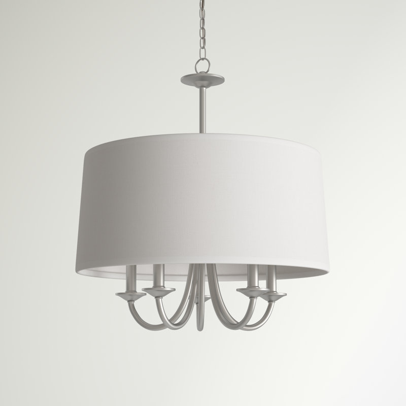 Seville Five Light Shade Chandelier from Generation Lighting , Brushed Nickel, No
