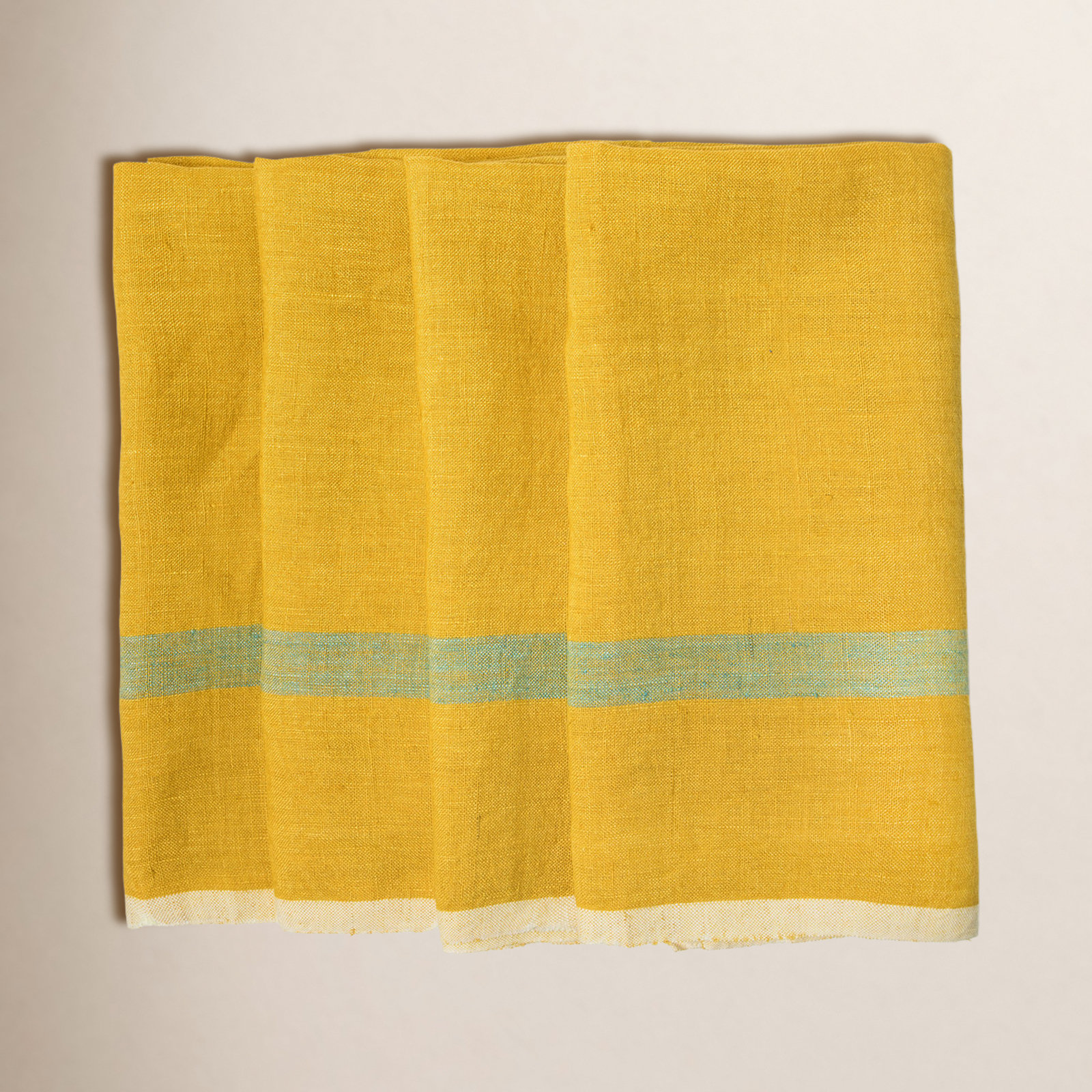 Reversible Linen Napkin, Lime/Aqua