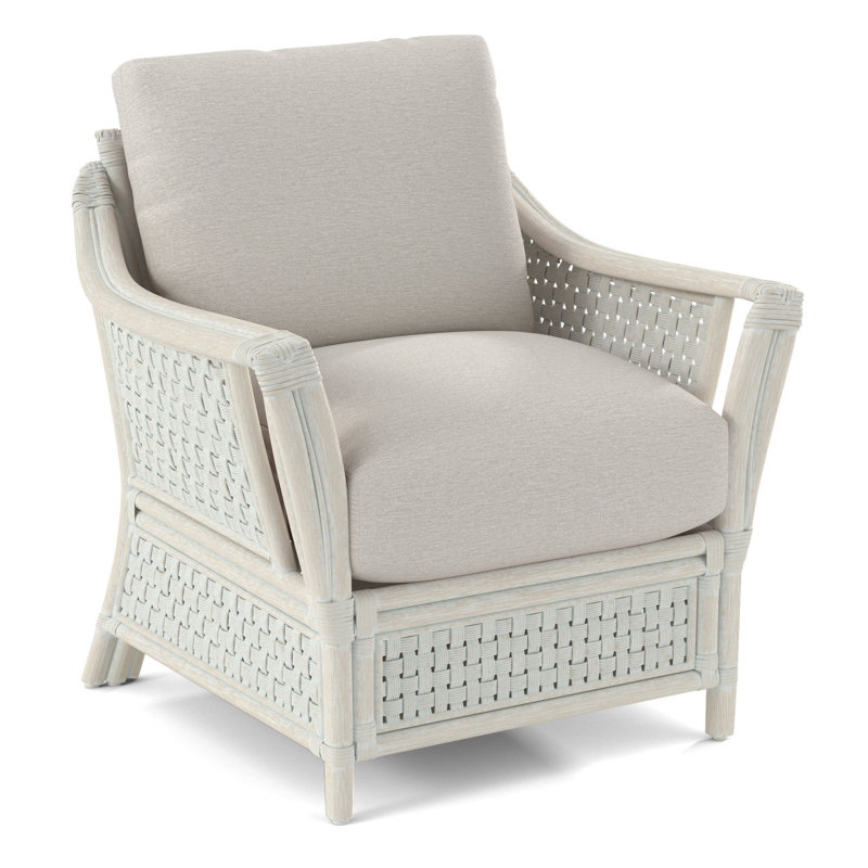 Boca Armchair, Bisque, White Performance Fabric; 0851-94