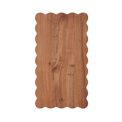 Scalloped Rectangular Cutting Board - Natural