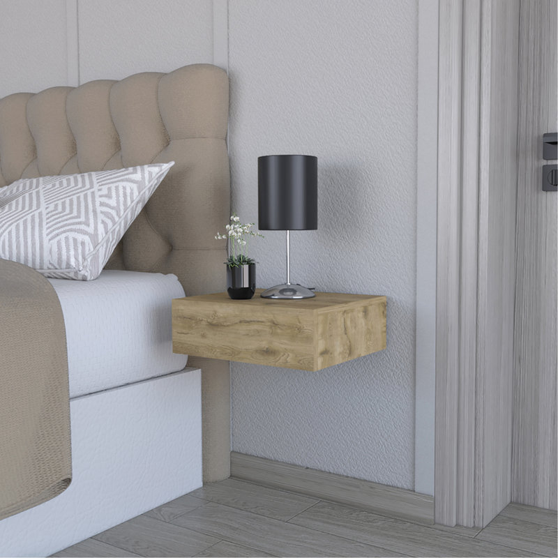 Table de chevet Isola, chambre à coucher, Macadamia, Beige
