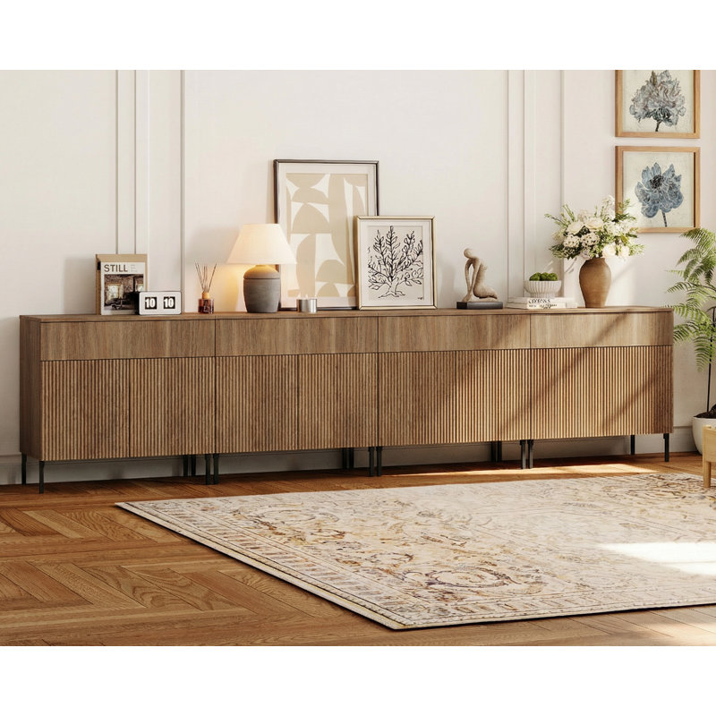 Commode à tiroirs en bois de 126 po Union Rustic, Noyer