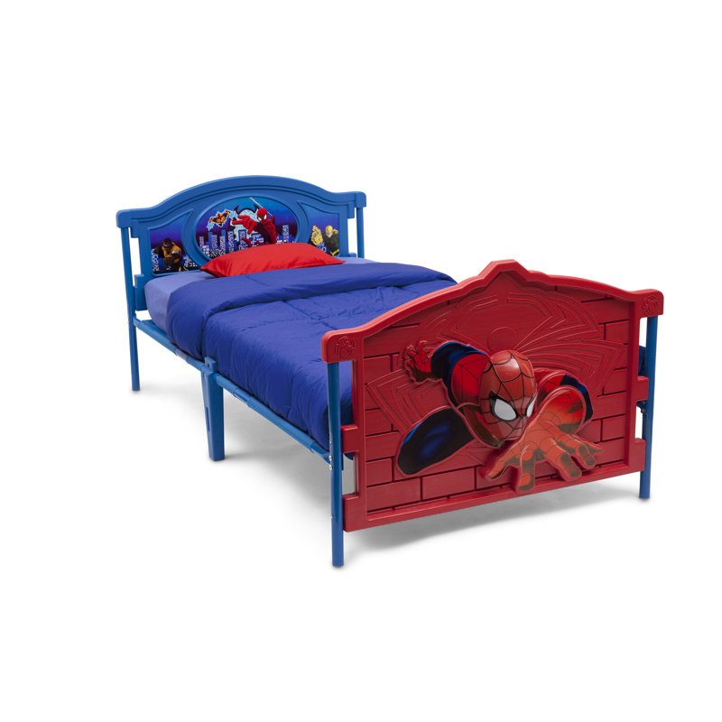 Action-Packed Spider-Man Metal Twin Bed with Drawer and Headboard