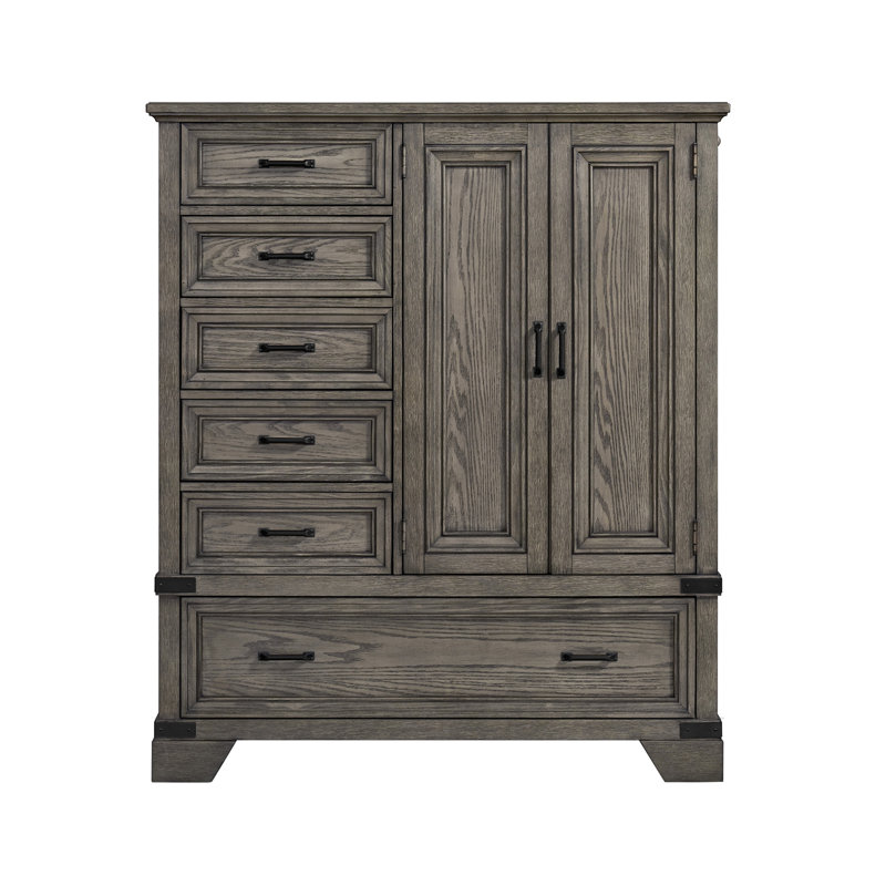 Lacroix 6-Drawer Gentleman's Chest, Brushed Steel