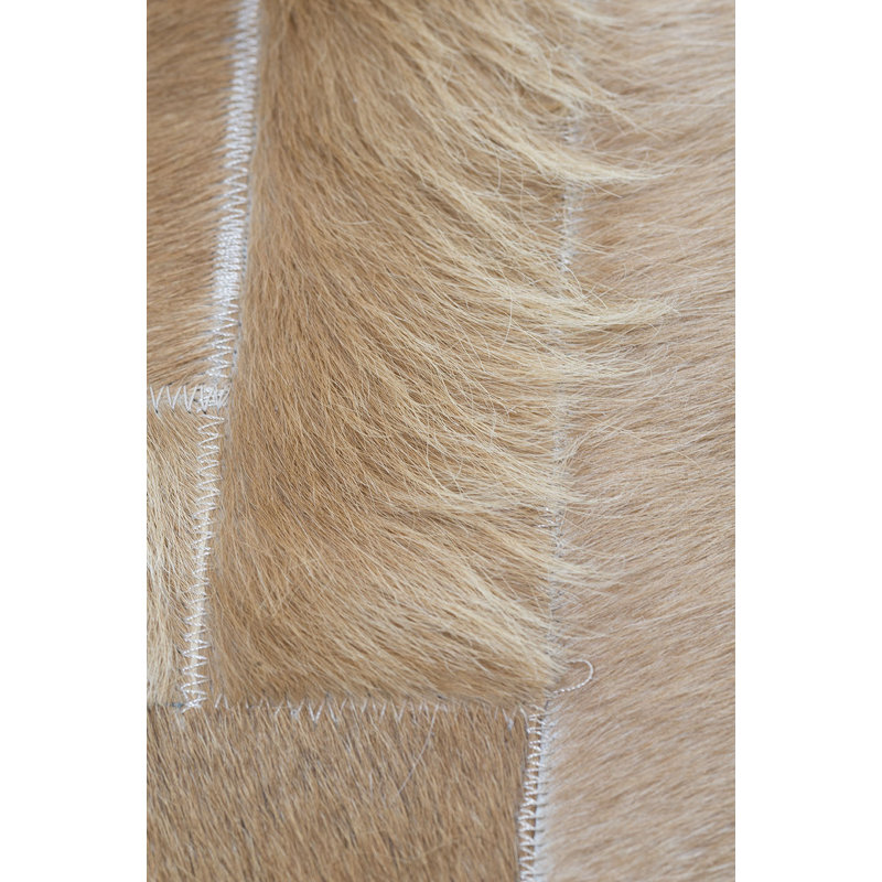 Espina Cowhide Geometric Area Rug in Caramel