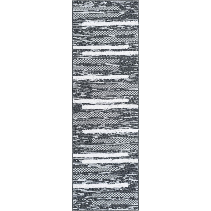 Cotton Abstract Indoor Rug, Runner 2'7" x 8'