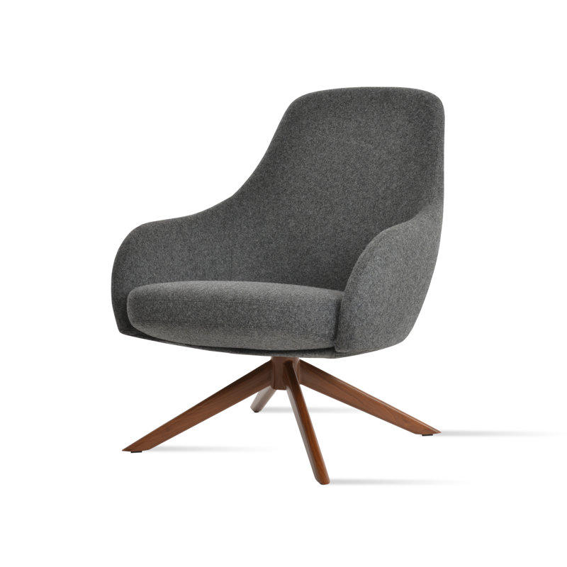 Chaise longue pivotante Gazel, Noyer, Gris foncé