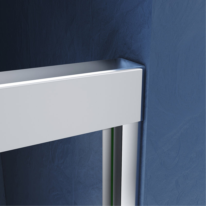 Sliding Shower Glass Door 56-60 In. W X 72 In. H, Adjustable Semi Frameless Shower Door, Certified Thick Clear Clear Tempered Glass, 304 Stainless Steel Handles, Chrome Finish