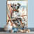 Toile avec cadre flottant or