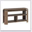 Console de canapé brun avec tablettes ouvertes et rangement