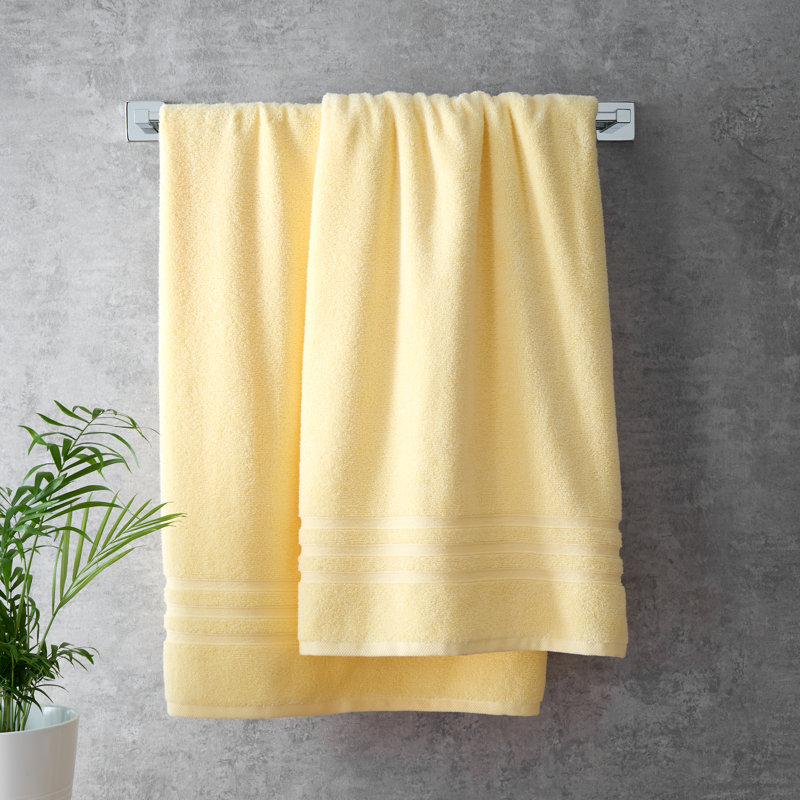 Zero Twist Cotton Hand Towel, Yellow