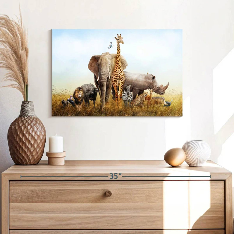 Brampt, animaux du safari au Kenya, H 16 po x l 24 po