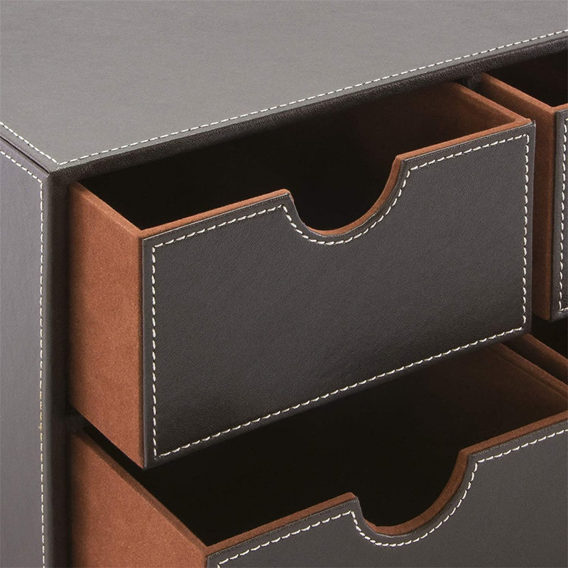 Subra Faux Leather Desk Organiser