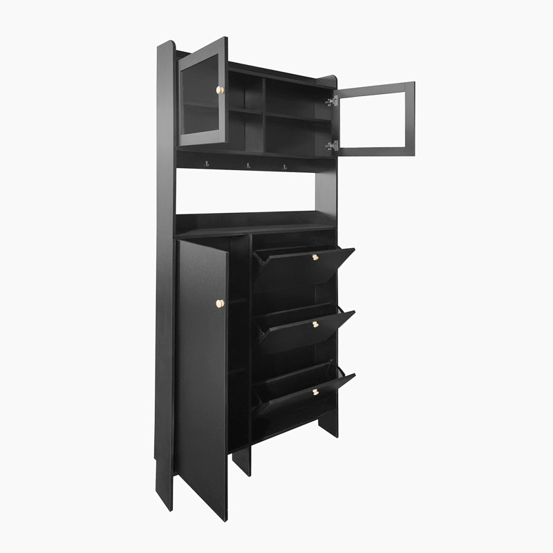 Phillys Shoe Storage Cabinet, Black