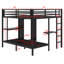 Lit superposé en métal avec garde-robe et bureau pliable