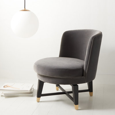 Velvet Swivel Barrel Chair