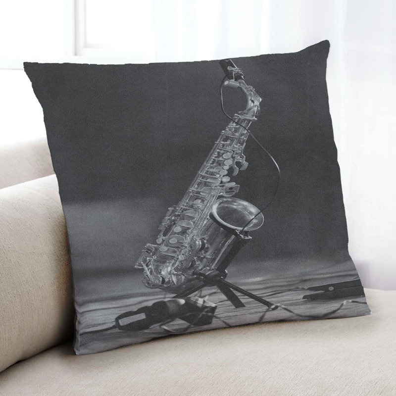 Coussin 4 pièces Music Saxophone, Microsuède