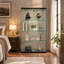32.17 " W Glass Curio Cabinet