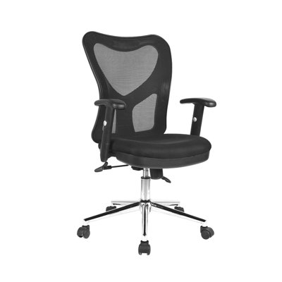 Mobili High Back Mesh Office Chair With Chrome Base, Black
