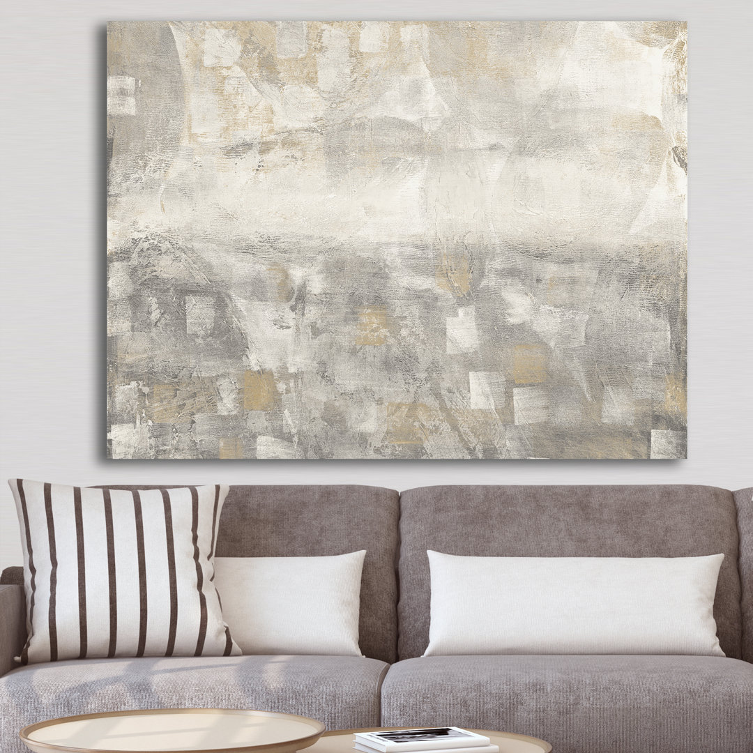 " Gray Abstract Watercolor " Painting Print East Urban Home 