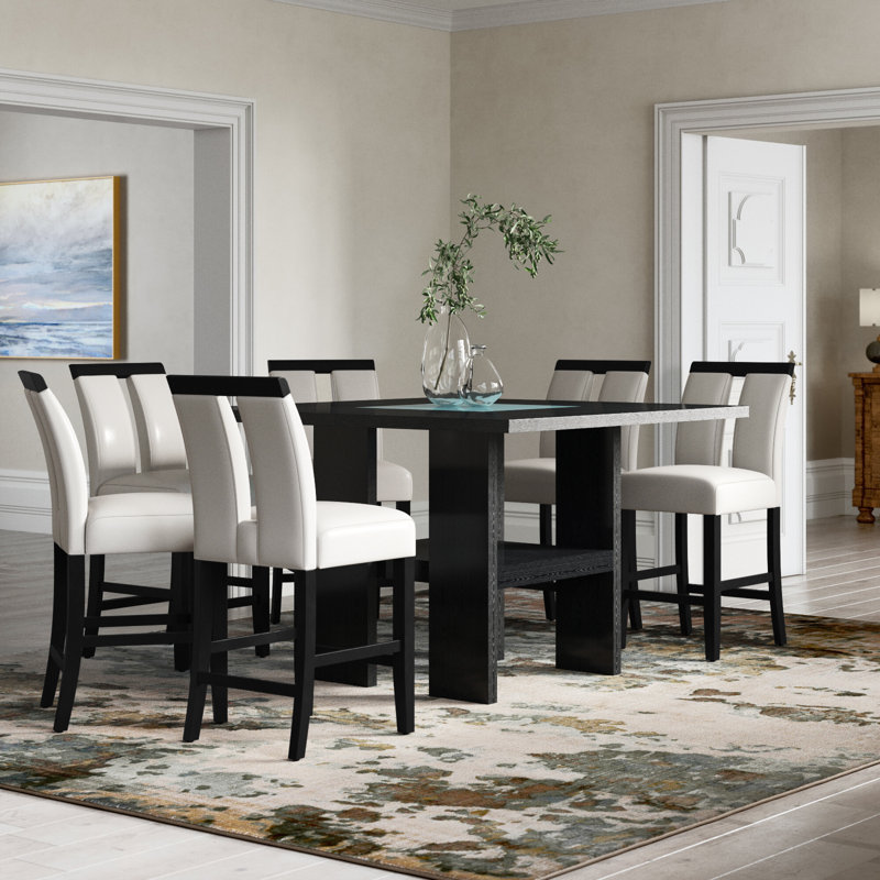 Babli 7-Piece Counter Height Dining Table Set, 7 Pieces: Table, 6 Chairs
