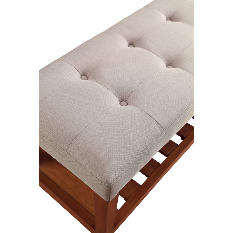 Banc en tissu gris clair Charla, Gris