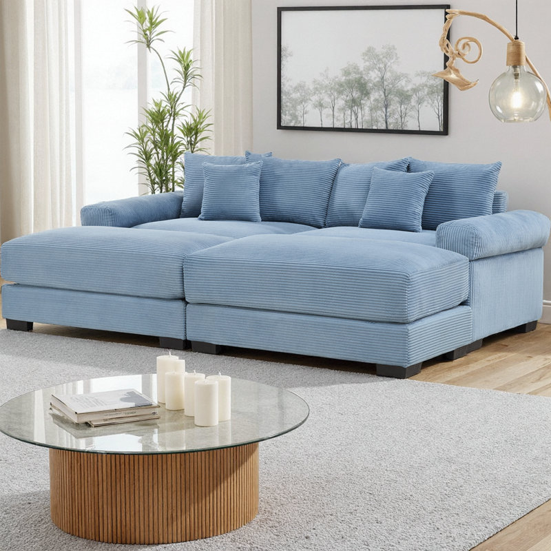 Canapé modulaire surdimensionné de 92 po Cloud, Bleu