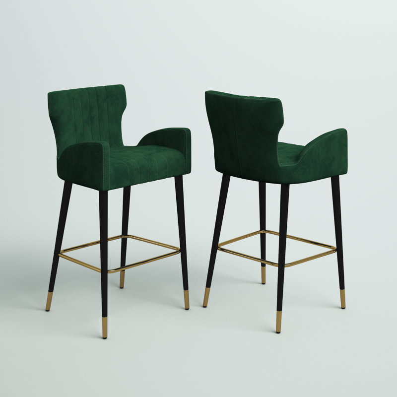 Tabouret de bar 28 po Briannan, Velours vert