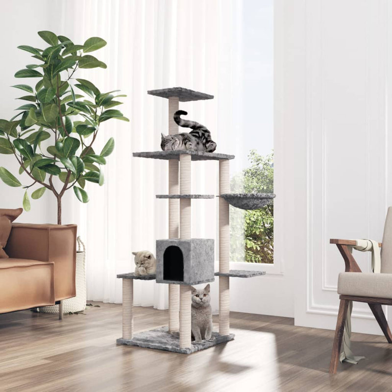 Frey 142cm H Cat Tree, Light Grey